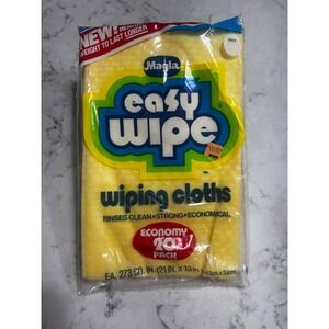 VTG 1980s Magla EASY WIPE Wiping Cloths Yellow 20 Pk NEW Rayon Prop Nostalgia